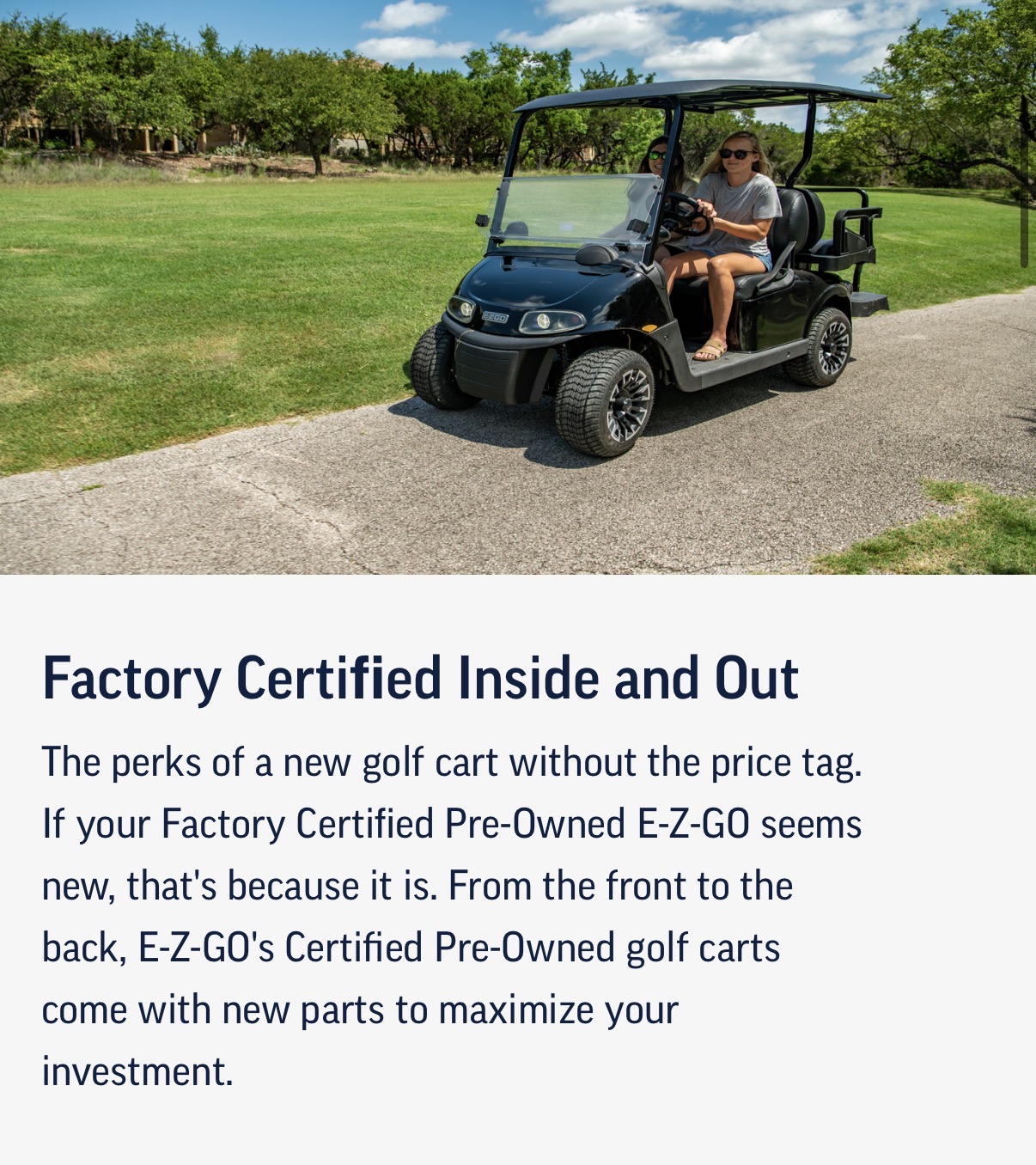 E-Z-GO certified inside and out